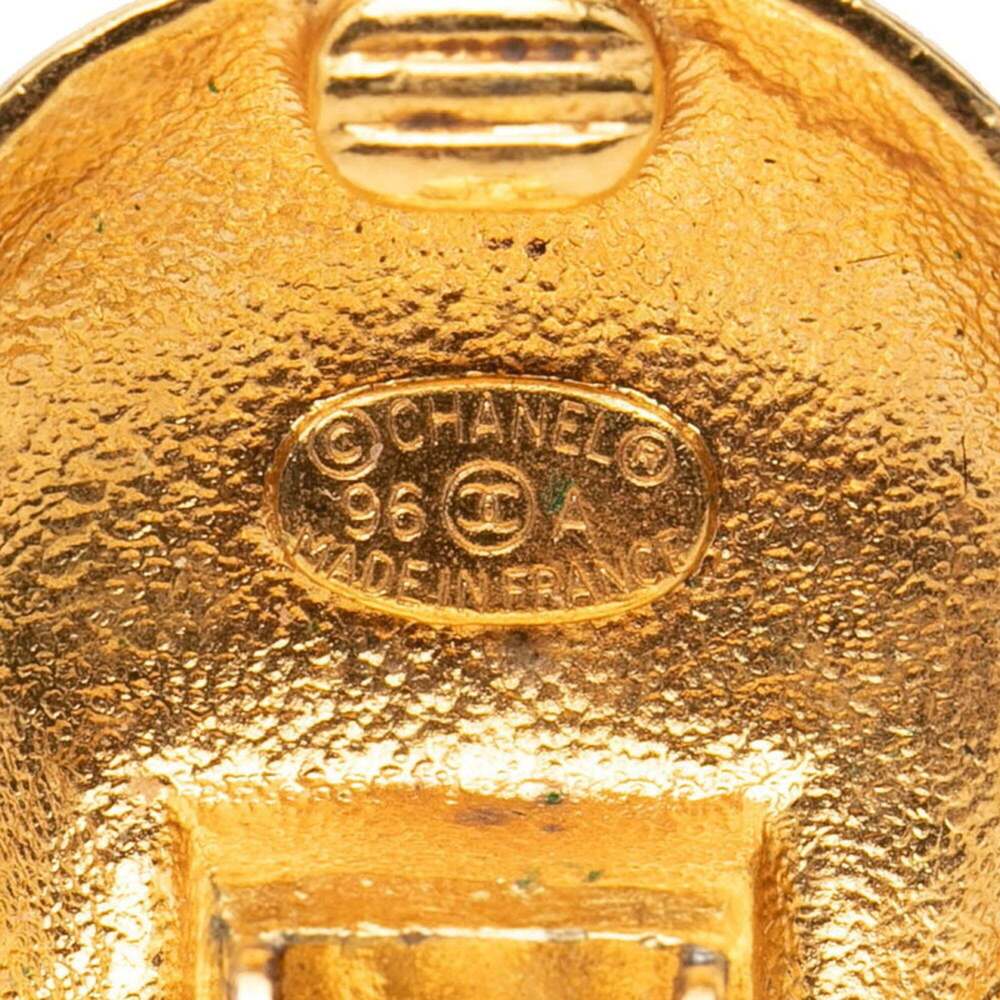CHANEL Authentic Vintage Gold Logo Earrings - Picture 6 of 6